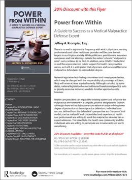 Power from Within - A Guide to Success as a Medical Malpractice Defense Expert Flyer